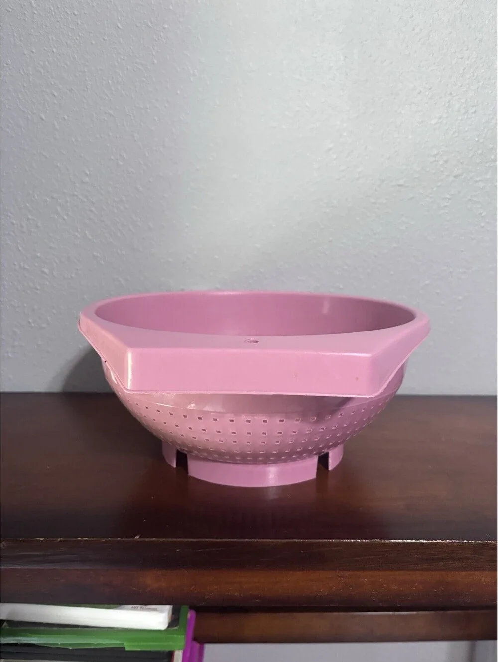 Shamrock Neatway Dusty Pink Rose Vintage Colander MCM